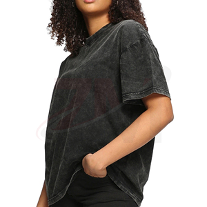 T-shirt surdimensionné personnalisé pour femme, en coton lavé, coupe ample, style streetwear, fabricant et fournisseur de vêtements OEM ODM - Product Image 3