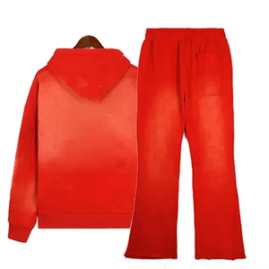 Conjunto Deportivo Unisex OEM con Efecto Deslavado, Transpirable, con Estampado por Transferencia de Calor, Sudadera de Corte Regular y Pantalones Deportivos con Dobladillo Vintage - Product Image 2