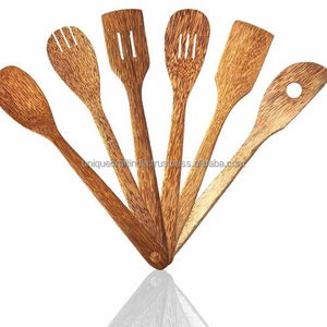 Venta al por mayor hecho a mano bambú madera cuchara tenedor conjunto varios diseños para servir cocina y bodas - Product Image 4