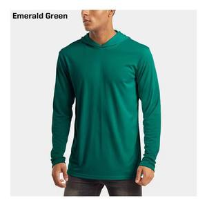 T-shirt à manches longues de haute qualité pour hommes, 100% coton, vêtements unis, mode masculine, respirant, col rond, chemises à manches longues pour hommes - Product Image 6