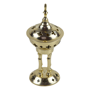Shiny Gold Colored Incense Holder With Polished Finishing Design Incense Stand Best Home Decor Design Incense Burner - Product Image 3