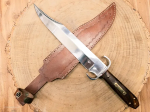 Cuchillo LEGACY BLADES con mango de madera, hoja de acero al carbono, hoja fija, para caza y camping, supervivencia al aire libre, grado industrial. - Product Image 3