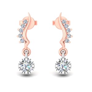 Pendientes de Oro Sólido de 10k, 14k, 18k con Diamante Cultivado en Laboratorio de Corte Redondo, Diseño Minimalista, para Regalo, Fiesta, Aniversario y Uso Diario - Product Image 6