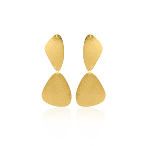 Pendientes Clásicos de Latón Chapado en Oro Amarillo, Pendientes de Diseño Hechos a Mano de Latón Chapado en Oro de Alta Calidad, Regalo de Cumpleaños - Product Image 1