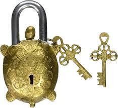 Candado de Latón con Forma de Tortuga, Estilo Vintage, Candado de Seguridad con 2 Llaves para Decoración del Hogar, Uso Coleccionable - Product Image 3