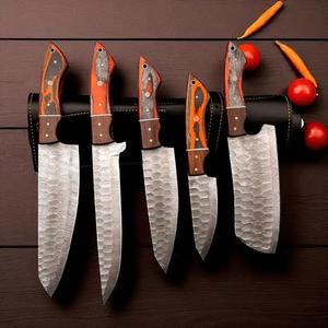 Ensemble de couteaux de chef LEGACY BLADES en acier Damas, 5 pièces, ustensiles de cuisine, manche en bois fait main, fabricant en gros pour restaurants - Product Image 1