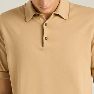 Men Tee Shirt For Summer / Outdoor Wear With Customizable Logo Button Closure Front With Turn <b>Down</b> Collar Designing Casual Wear - Product Image 2