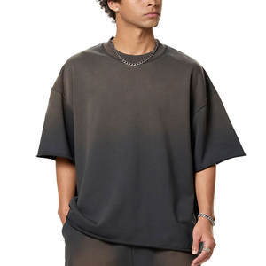 Camiseta Informal de Corte Holgado con Efecto Desgastado por el Sol, Prenda Cómoda para Uso Diario, Tejido Suave, Ropa Casual para Exteriores - Product Image 1