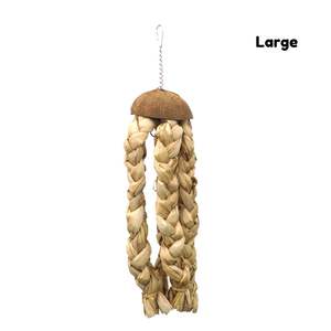 Jouets pour oiseaux écologiques en Java, modèle de méduse en tige de banane et coquille de noix de coco - Product Image 3