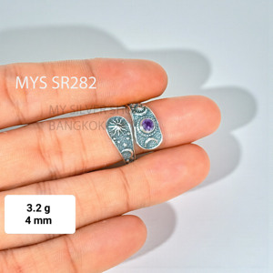 Anillos de Plata de Ley 925 con Amatista Facetada, Anillos con Gemas de Corte Impresionante, Joyería a Precio de Mayoreo - Product Image 1