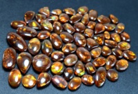 Agate de feu mexicaine naturelle, cabochons lisses de formes variées, pierres précieuses en vrac pour la fabrication de bijoux (vente en gros)