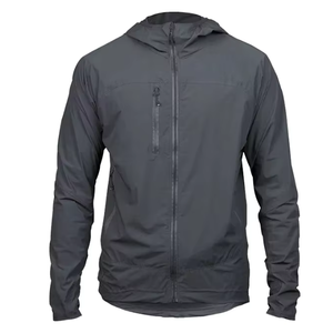 2025 Men's <b>Lightweight</b> Hooded Windbreaker <b>Jacket</b> Waterproof Full Zip Outdoor <b>Running</b> <b>Jacket</b> Custom Logo Spandex/Nylon - Product Image 3