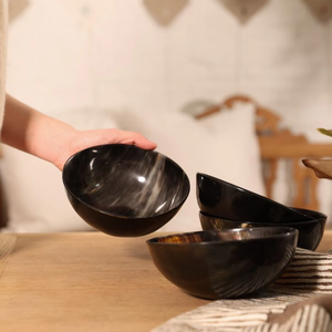 Tazón para Ensalada de Cuerno Auténtico, Suministros para Restaurantes y Cafeterías, Ecológico, Tazones para Servir de Cuerno de Búfalo Pulido, Accesorios para Mesa - Product Image 1