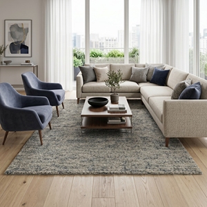 Luxury Distressed Tie Dye Wool Rug Handmade Contemporary Grey <b>Tufted</b> Carpet for Modern Interiors - Product Image 3