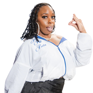 Veste coupe-vent réversible en tissu tissé Zeta Phi Beta pour l'hiver, bleue, légère, zippée, vêtements d'extérieur de la sororité, décontractée, sportive, streetwear pour femmes - Product Image 3