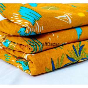 Tissu d'habillement 100% coton tissé, imprimé au bloc, écologique, respirant, séchage rapide, léger, style croisé, du Rajasthan pour femmes et jeunes filles - Product Image 2