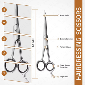 Ciseaux de coiffure professionnels pour salon, en acier inoxydable à haute teneur en carbone, lames ultra-affûtées - Product Image 4