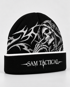 Gorro SAM TACTICAL Estilo Punk Negro con Bordado de Calavera, Unisex, para Adultos, Precio al por Mayor, OEM, Precio Económico, Diseño Personalizado - Product Image 6