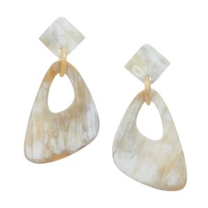 ต่างหูห่วงทำจากเขาโคธรรมชาติ งานแฮนด์เมด เครื่องประดับแฟชั่นโดย Curio Craft - Product Image 5