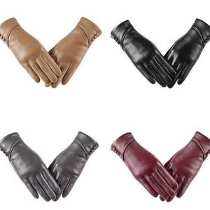 Gants en cuir décontractés pour femmes, fins, élégants, durables, pour l'hiver, avec détection d'aiguilles, pour l'extérieur - Product Image 1