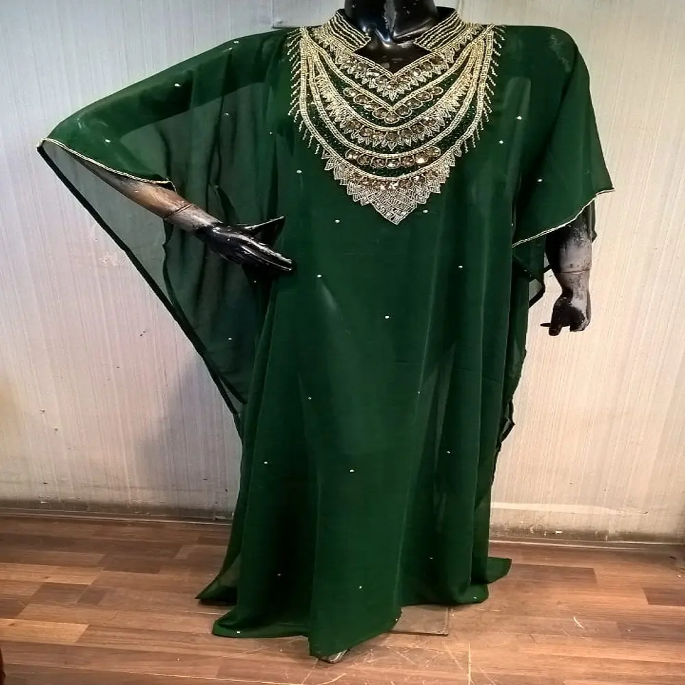 Hot Selling Dubai Farasha Kaftan For Muslim Wear Islamic Women Clothing Fashion Kaftan Dress Party Wear Arabian Designs Fashion