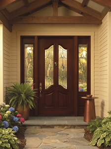 Puerta de Entrada de Madera Sólida Moderna Personalizada de Ptkus.id con Apertura Lateral y Acabado Decorativo en Vidrio para Entrada de Villa - Product Image 3