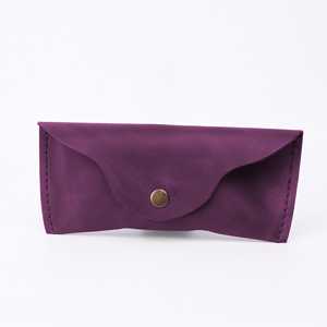 Vintage Cowhide Leather <b>Glasses</b> <b>Case</b> Luxury Handmade Pouch Slim Soft <b>Reading</b> Spectacles Protector Cover Bag LGC-0049 - Product Image 3