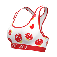 Sujetador deportivo sin costuras para mujer, personalizado con estampado por transferencia térmica, transpirable, a la moda, para gimnasio, yoga y fitness, venta al por mayor