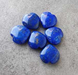 Lapis-lazuli naturel en forme de cœur, cabochon briolette calibré, pierre précieuse en vrac pour bijoux, cristal de guérison - Product Image 6