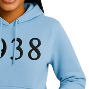 Sudadera con Capucha Azul Claro para Mujer, Bordado 3D, Estilo Casual, Manga Larga, Cómoda para el Día a Día - Product Image 3