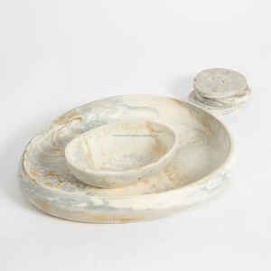 Placa de resina hecha a mano de diseño americano, patrón de remolino de moda superior redondeado de tierra ecológico para Decoración de cocina y eventos - Product Image 4