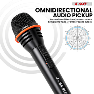 Microphone dynamique 5 cœurs pour karaoké et studio - XLR portable avec construction en métal et plastique - Série E-54 PLUS - Product Image 2