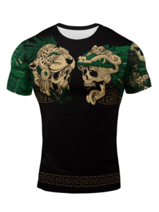 T-shirt de compression personnalisé à haute élasticité avec motif Cyber Sigilism en Spandex pour l'entraînement en salle de sport - Product Image 4