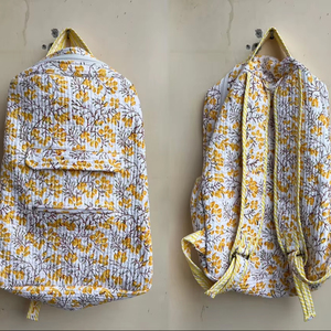 Mochilas Plegables Ligeras para Mujer, Hechas a Mano con Estampado de Bloques, 100% Algodón, de Alta Capacidad de Almacenamiento, con Cierre Personalizado, Calidad de Exportación - Product Image 1