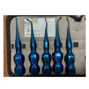 Ensemble d'élévateurs dentaires à succès en acier inoxydable bleu, élévateurs radiaux et dentelés pour l'extraction dentaire - Product Image 5