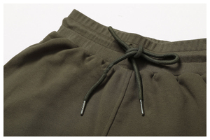 Shorts de punto negros de cintura alta para mujer con cordón y bolsillos, ajuste informal y transpirable - Product Image 5