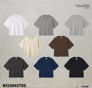 เสื้อยืดโอเวอร์ไซส์ทรงบ็อกซี่ลายกราฟิกคุณภาพสูง ผ้าฝ้าย 100% น้ำหนัก 275 กรัม เสื้อยืดวินเทจแบบซักแล้วสำหรับผู้ชาย สั่งทำได้ - Product Image 5