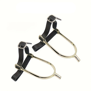 Espuelas de Alta Calidad y Cinturón de Espuelas Ajustable de Cuero, Equipo de Equitación Estilo Vaquero Occidental, Equipo de Entrenamiento Ecuestre - Product Image 1