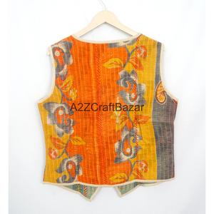 Handmade Vintage <b>Kantha</b> Quilted Floral Printed Logo 100% Pure Cotton Breathable Winter Summer Autumn Women Boho Style Regular - Product Image 6