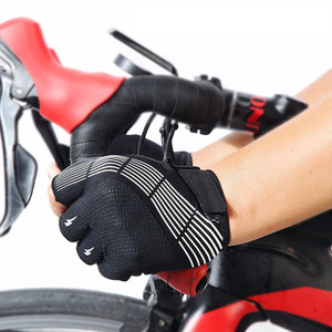 High Performance Leather Full Finger Waterproof Touchscreen Compatible Breathable Non-Slip Adjustable Wrist Strap Cycling Gloves - Product Image 6