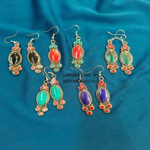 Handmade Stone Carved <b>Earrings</b> Handmade <b>Earrings</b> Designer Brass <b>Fashion</b> <b>Earrings</b> Stone <b>Fashion</b> <b>Earrings</b> Tibetan Design <b>Earrings</b> - Product Image 1