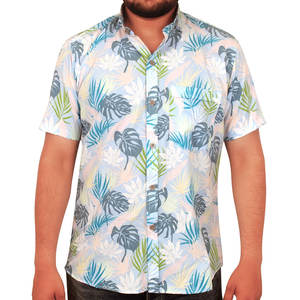 เสื้อฮาวายชายแบบเย็บใหม่ พร้อมปักโลโก้/สีตามสั่ง ผ้ากันยับ ระบายอากาศได้ดี คุณภาพพรีเมียม ราคาขายส่ง - Product Image 1