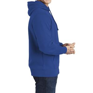 เสื้อฮู้ดดี้สีน้ำเงินรอยัลพร้อมโลโก้สั่งทำพิเศษสำหรับผู้ชาย คุณภาพสูง ผ้าฝ้ายฟลีซเนื้อนุ่ม สไตล์สตรีทแวร์ สีน้ำเงินโคบอลต์ เสื้อฮู้ดดี้แบบเรียบ - Product Image 3