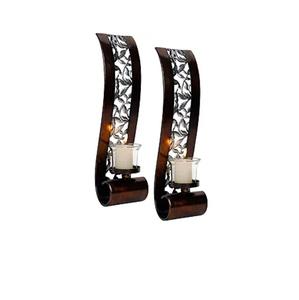 Portavelas de metal negro con forma rectangular, decoración para el hogar, portavelas, portavelas de pared - Product Image 1