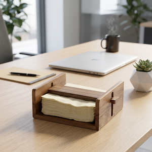 Wooden Napkin Holder For living Room Dining Table <b>Wedding</b> Restaurant Party <b>Tissue</b> Holder For Kitchen Office Desk Napkin Stand - Product Image 2