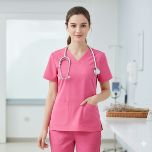 Ensemble de blouses médicales en polyester et coton de haute qualité pour femmes, pour les professionnels de la santé, comprenant un pantalon assorti et un haut à manches courtes pour l'hôpital - Product Image 4