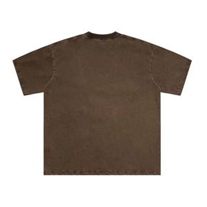 เสื้อยืดคอตตอนสีน้ำตาลฟอกยีนส์ทรงบ็อกซี่พิมพ์ลายดาว สไตล์วินเทจขาดๆ แบบดิสเทรส สำหรับผู้ชาย ผลิตคุณภาพสูง - Product Image 2