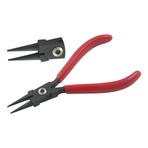 115mm Stainless Steel Black Oxide Nose <b>Pliers</b> Smooth Jaws Spring PVC Handles Crimping Cutting Circlip Fishing OEM Customizable - Product Image 1