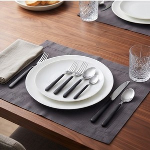 Minimalist Stainless Steel Flatware Set with <b>Black</b> Handles Dishwasher Safe Wedding Dining <b>Cutlery</b> - Product Image 6