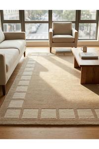 Wholesale Factory Direct Wool Hand Tufted Anti-Slip <b>Rugs</b> Custom Size/Color Options <b>Thick</b> <b>Pile</b> Modern Geometric Pattern Cotton - Product Image 3